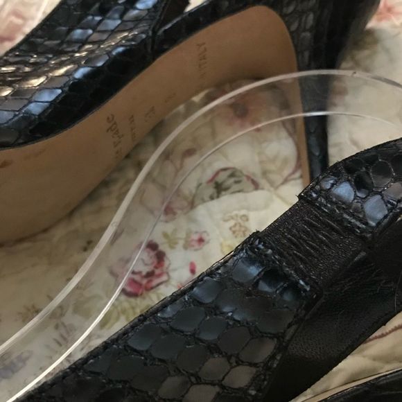 NWT $120 kate spade | Slingback Leather Heels With Bows in Black | Size 8B - Picture 8 of 14